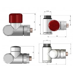 Připojovací ventil INTER-SET (Z8) kompletní sada pro radiátory, s termostatickou hlavicí