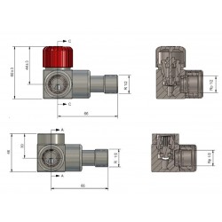 Připojovací ventil CUBE-SET (Z2) kompletní sada pro radiátory, s termostatickou hlavicí