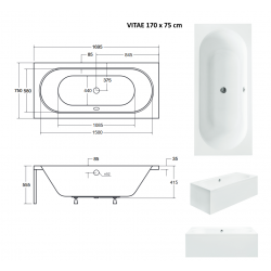 Obdĺžniková vaňa VITAE