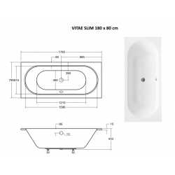 Obdĺžniková vaňa VITAE SLIM