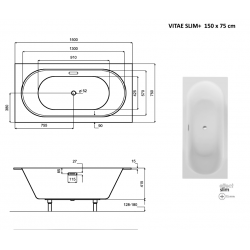 Obdĺžniková vaňa VITAE SLIM+
