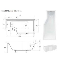 ESTE pravá 150 x 75 cm