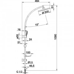 Sprchová tyč Stream s příslušenstvím