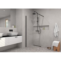 Walk-in bezdverový a bezbariérový sprchový kút ECO-N BLACK