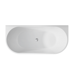 Volně stojící vana LEYA černá/bílá, sifon se štěrbinovým přepadem