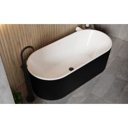 Volně stojící vana GIULIANA černá/bílá, sifon se štěrbinovým přepadem
