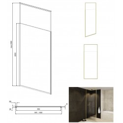 Walk-in bezdverový a bezbariérový sprchový kút ICON GOLD