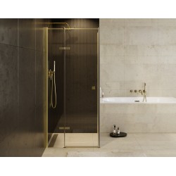 Čtvercový celoskleněný pantový sprchový kout PIXA GOLD