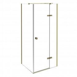 Čtvercový celoskleněný pantový sprchový kout PIXA GOLD