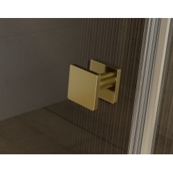 Čtvercový celoskleněný pantový sprchový kout PIXA GOLD