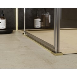 Čtvercový celoskleněný pantový sprchový kout PIXA GOLD