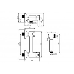 Nástěnná bidetová baterie ULTRA-30 (ONYX NEW) se sprškou