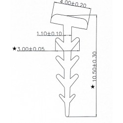 Bočný silikónový tesniaci profil "stromček", dĺžka 2 bm