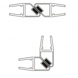 Magnetický tesniaci profil 45°, na sklo 6mm, dĺžka 2 bm