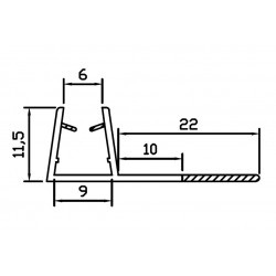 Bočný silikónový tesniaci profil, na sklo 8mm, dĺžka 2 bm