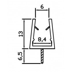 Spodný silikónový tesniaci profil, na sklo 6-8mm, dĺžka 1 bm