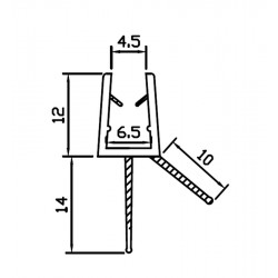 Spodný silikónový tesniaci profil, na sklo 4-6mm, dĺžka 1 bm