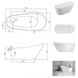 Volně stojící akrylátová vana MELODY