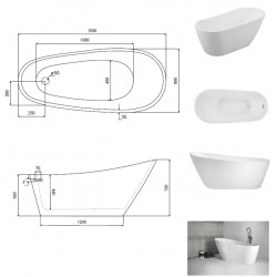 Voľne stojaca akrylátová vaňa MELODY