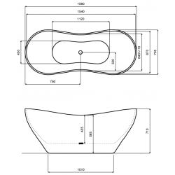 Voľne stojaca vaňa VIYA (ANDRIA) vyrobená z liateho mramora (Mineral Durabe)