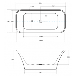 Volně stojící vana ASSOS (NEAPOL) vyrobená z litého mramoru (Mineral Durabe)