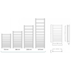 Koupelnový radiátor žebřík BELTI v černé barvě