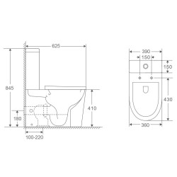 WC ROBUSTO RIMLESS kombi