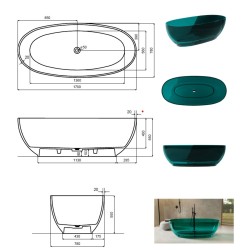Volně stojící vana MEXA ze syntetické pryskyřice