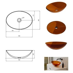 Umyvadlo na desku ANYA ze syntetické pryskyřice
