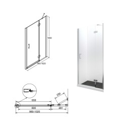 Bezrámové sprchové dvere VIVA 195D