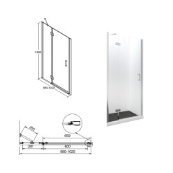 Bezrámové sprchové dvere VIVA 195D