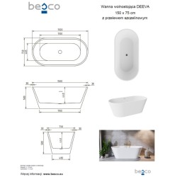 Volně stojící vana DEEVA bílá