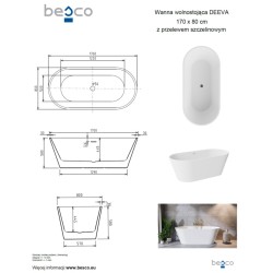 Volně stojící vana DEEVA bílá