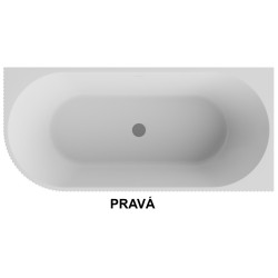 Volně stojící vana DENAYA bílá, sifon se štěrbinovým přepadem