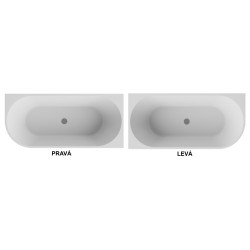 Volně stojící vana DENAYA bílá, sifon se štěrbinovým přepadem