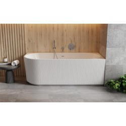 Volně stojící vana DENAYA bílá, sifon se štěrbinovým přepadem