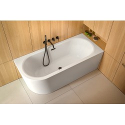 Volně stojící vana AVITA A-LINE, pro instalaci k průběžné stěně je vyrobena ze sanitárního kompozitu (akrylát)