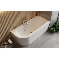 Volně stojící vana AVITA A-LINE, pro instalaci k průběžné stěně je vyrobena ze sanitárního kompozitu (akrylát)