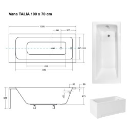Obdĺžniková vaňa Olsen Spa TALIA