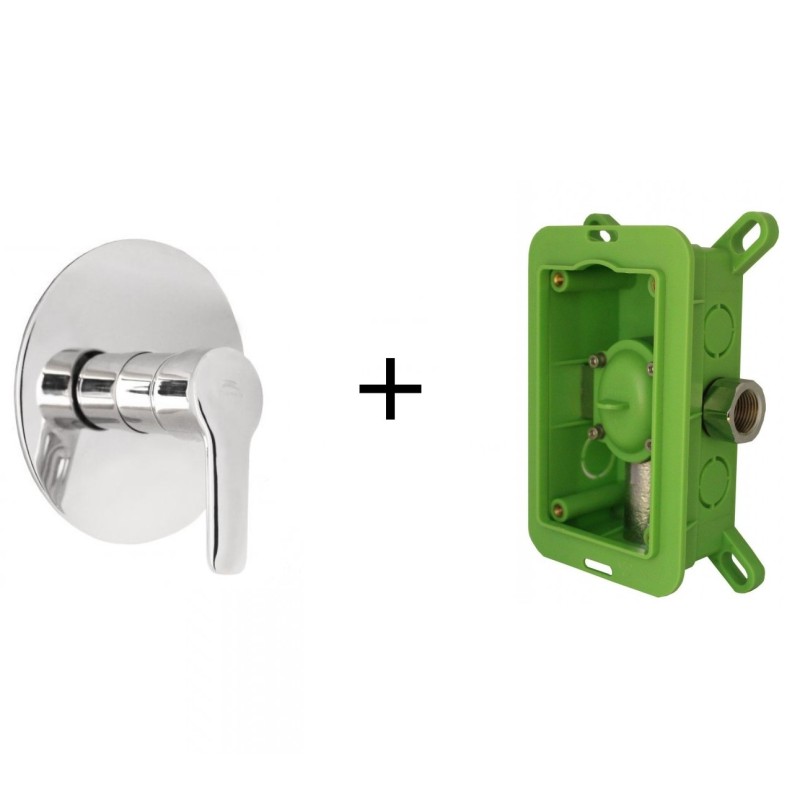 Podomítková baterie KUBO-1F-UNO + Podomítkový montážní box