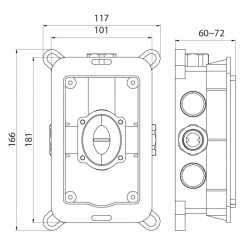 Podomítková baterie KUBO-1F-UNO + Podomítkový montážní box