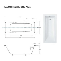 Obdĺžniková vaňa MODERN SLIM