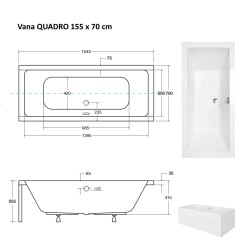 Obdĺžniková vaňa QUADRO
