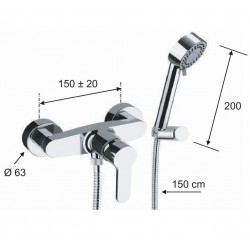 Sprchová baterie PIRA 38 - s příslušenstvím