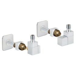 Připojovací ventil EDGE-SET, rohový hranatý ventil (Z2) kompletní sada pro radiátory