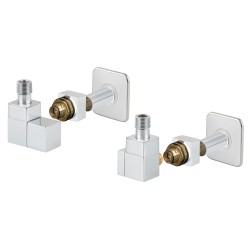 Připojovací ventil EDGE-SET, rohový hranatý ventil (Z2) kompletní sada pro radiátory