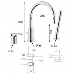 Tříotvorová vanová baterie FONTI 07
