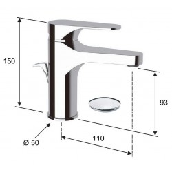 Umyvadlová baterie FONTI 10 s výpustí a ovládáním