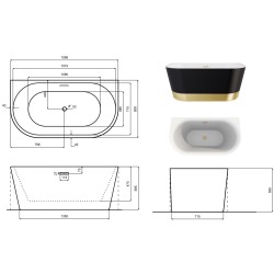 Volně stojící akrylátová vana VICA NEW s pásem