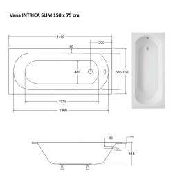 Obdélníková vana INTRICA SLIM